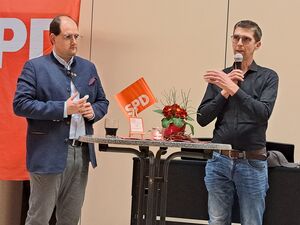 Bürgermeister Tobias Borho und Gemeinderat Gunther Wössner